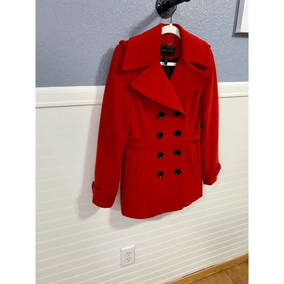BCBGMAXAZRIA “Finn” Red Peacoat - Picture 2 of 9
